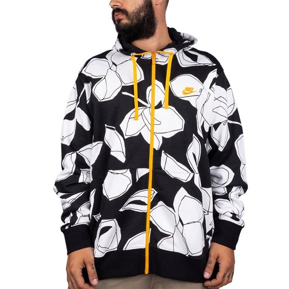 nike men's sportswear club floral full zip hoodie